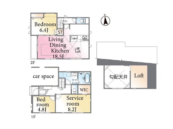 中野区上高田1丁目　新築一戸建て（間取り図）